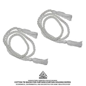 GKLINKS Cotton Hemp Rope Curtain Tiebacks for Home Decoration (White)
