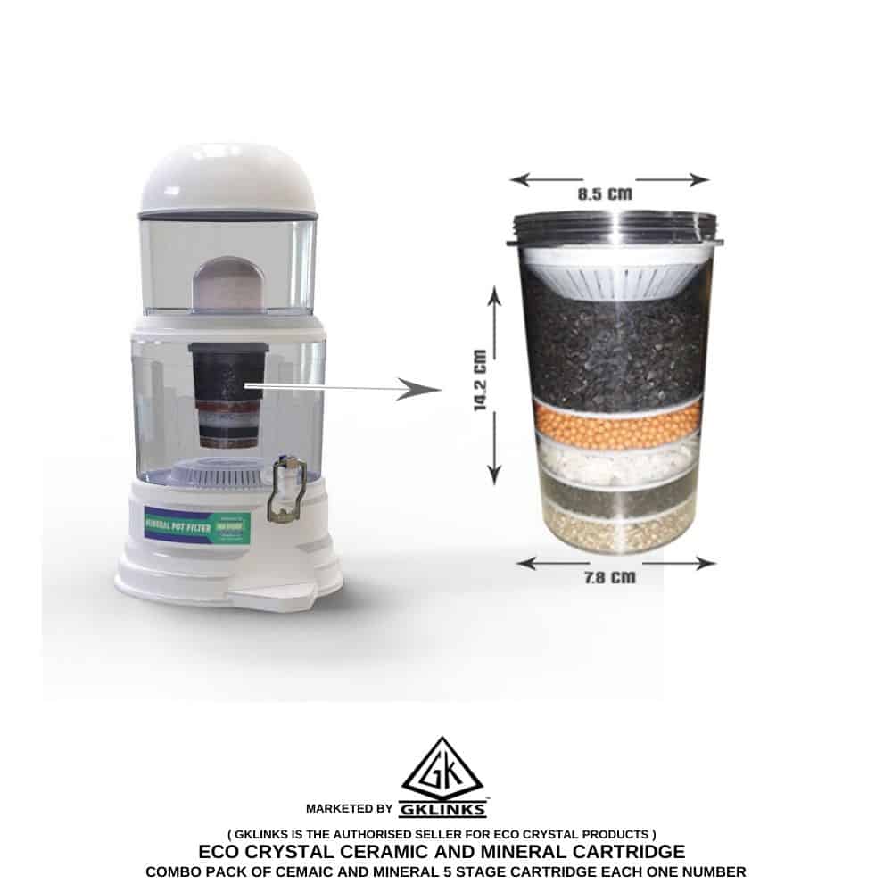 Ceramic Dome (4000L) and Mineral Cartridge Replacement Cartridge for Gravity based Pot Filter by GKLINKS - Image 3