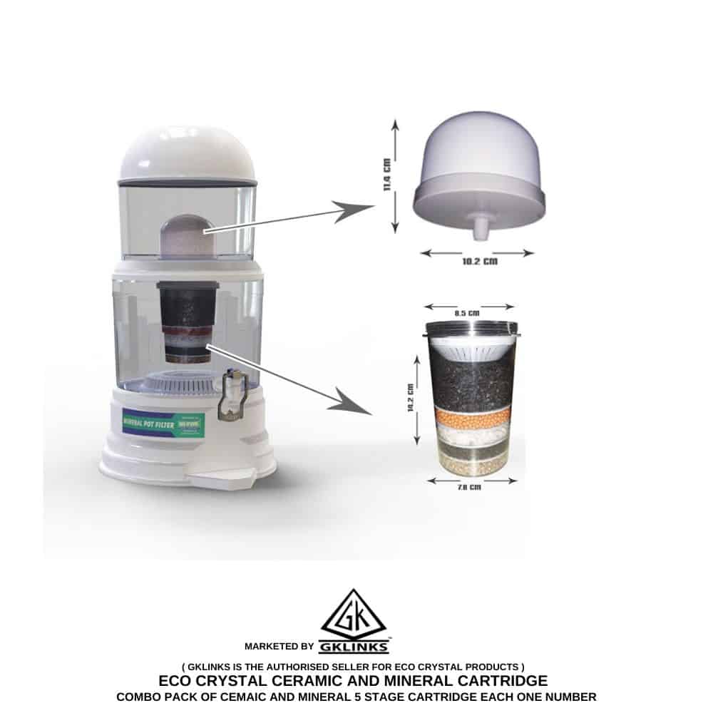 Ceramic Dome (4000L) and Mineral Cartridge Replacement Cartridge for Gravity based Pot Filter by GKLINKS - Image 5