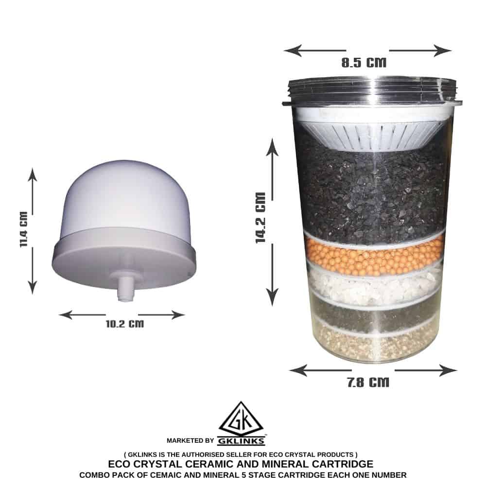 Ceramic Dome (4000L) and Mineral Cartridge Replacement Cartridge for Gravity based Pot Filter by GKLINKS